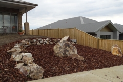 Rock wall by the Gaffke's crew