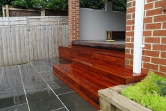 Merbau decking and natural bluestone paving