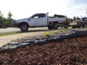 Gaffkes Garden and Landscaping ute on site